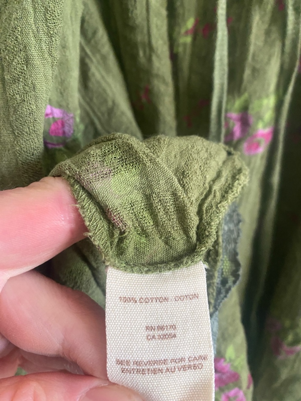 Free People | Floral Cotton Slip Dress | Lace Trim | Size 8 - Picture 7 of 10